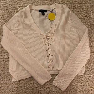 Forever 21 Cream Knit Sweater